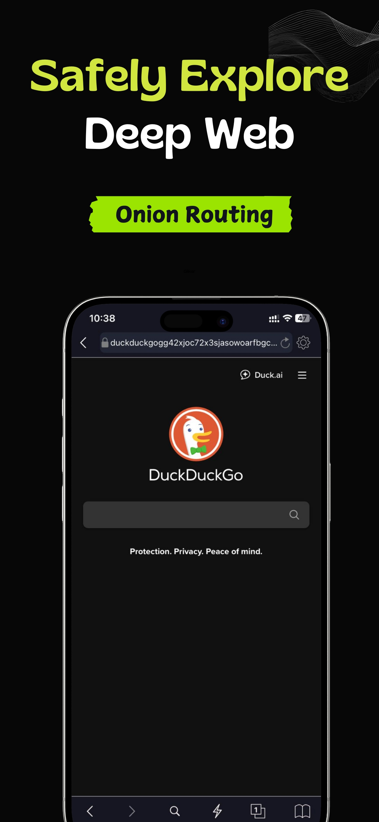 Onion Browser feature screen